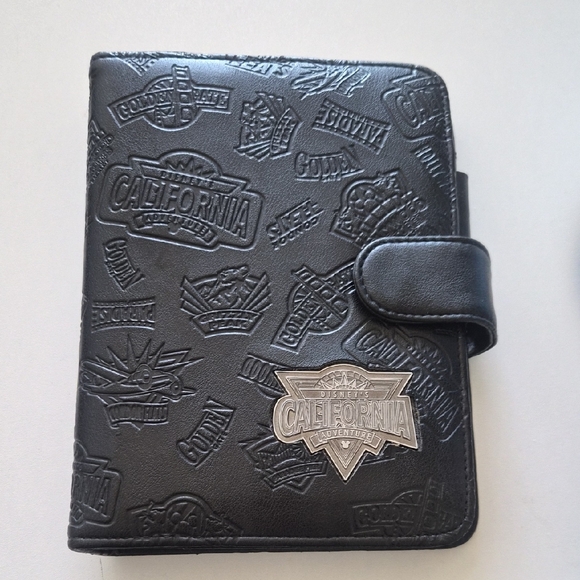 Disney Accessories - Disney Black Embossed California Adventure Organizer with Silver Badge